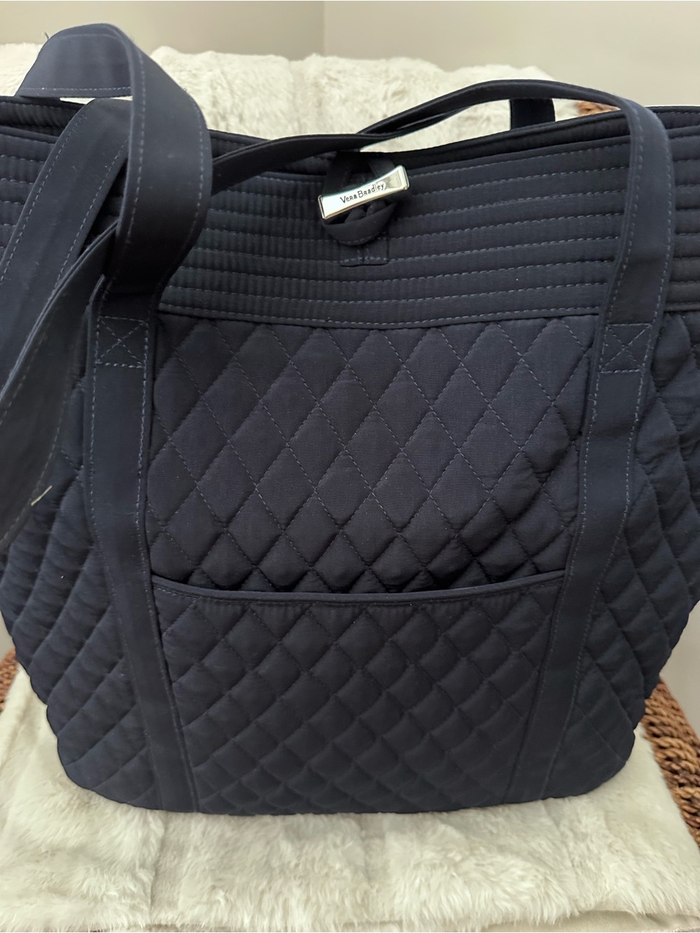 Vera Bradley Quilted Navy Tote